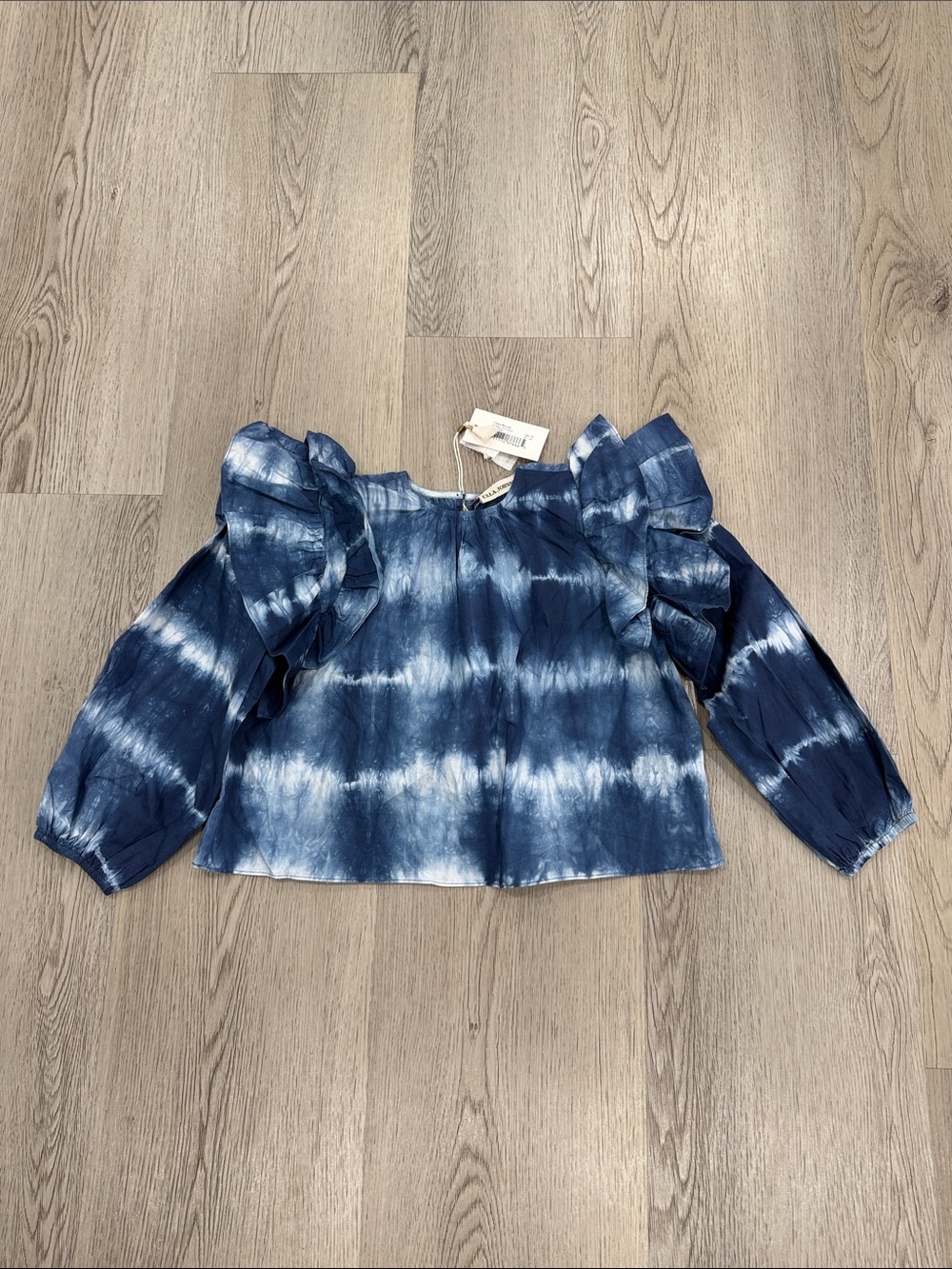 Ulla Johnson Tie-Dye Ruffle Sleeve Top - Kids